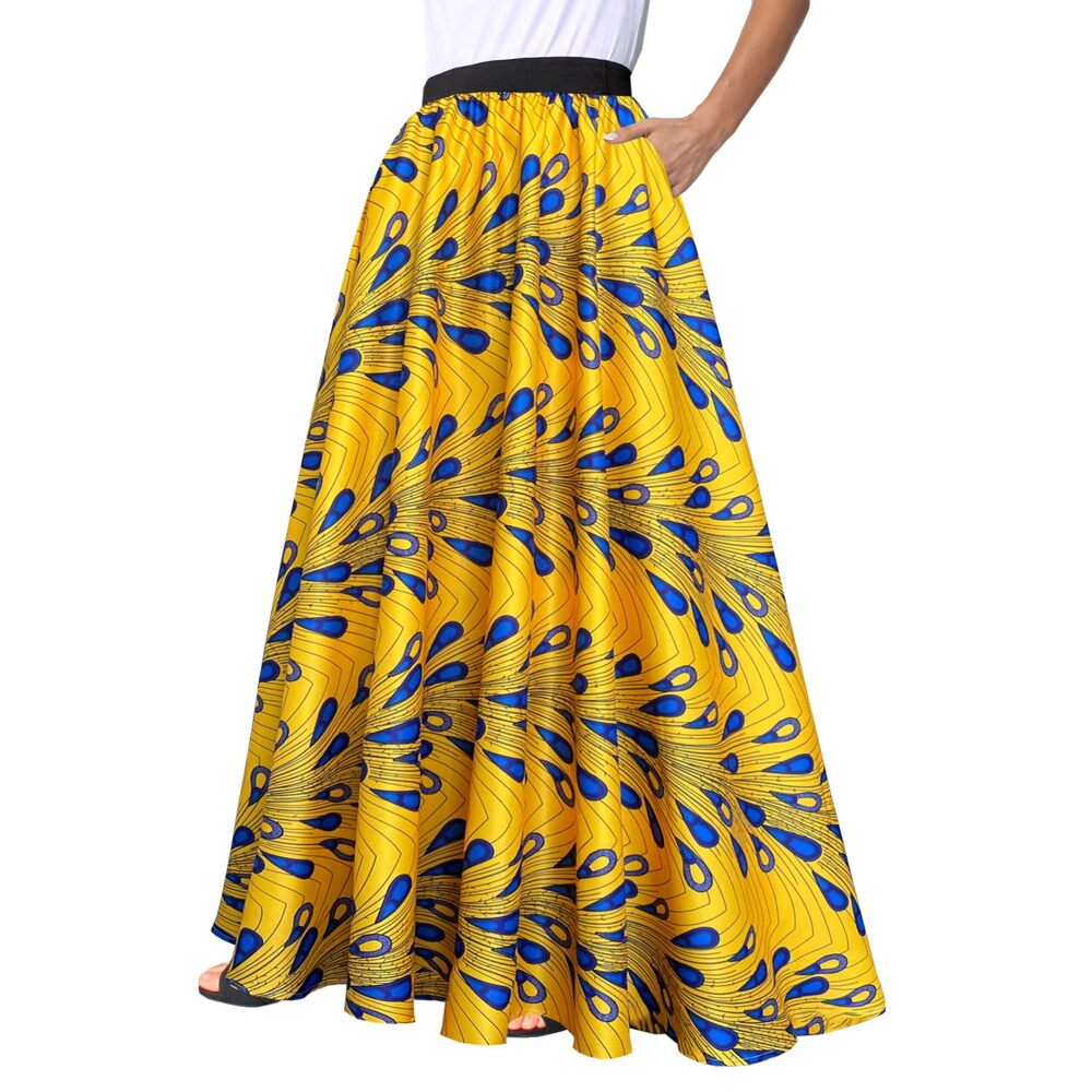 9709 African Skirt Printed Ankara Maxi Skirt Dashiki Long Skirts